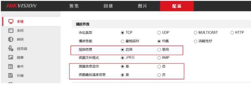 熱成像攝像機配置