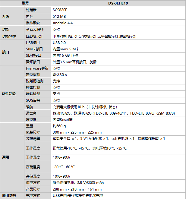 DS-3LHL10規(guī)格參數(shù)